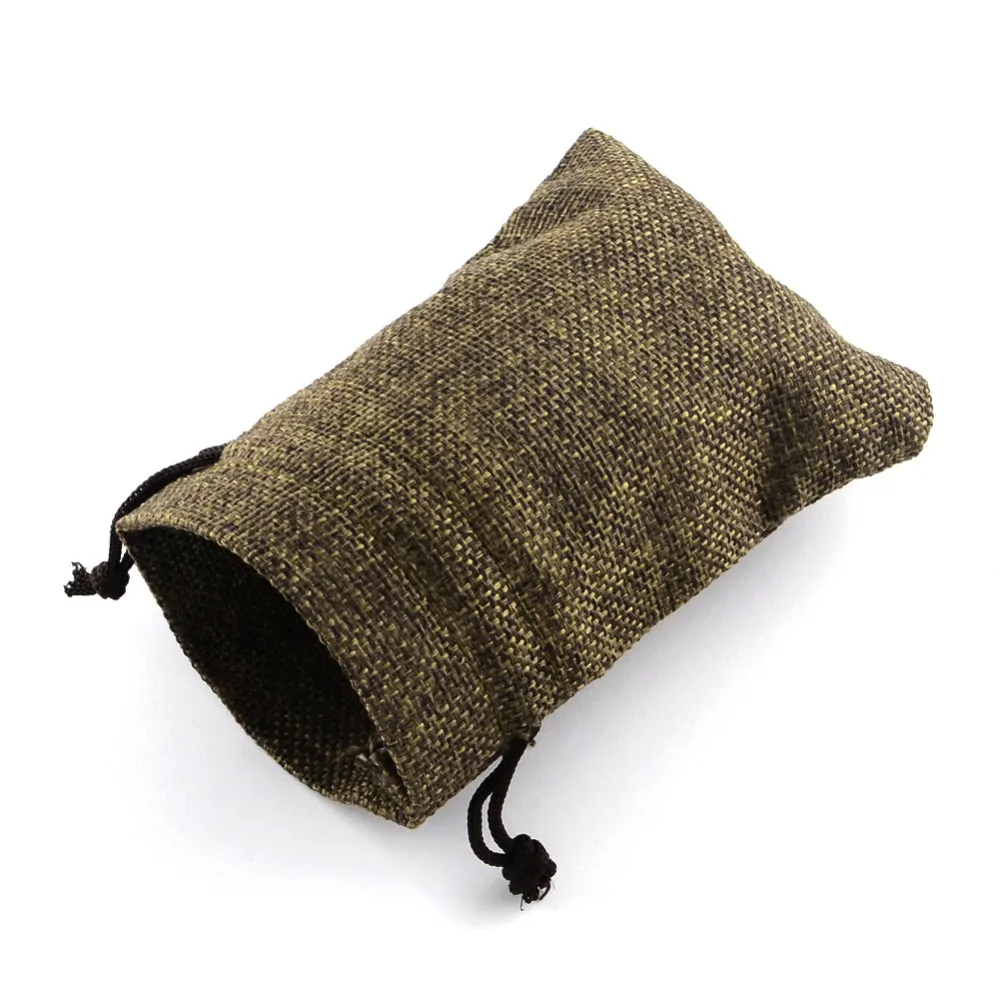 250 pc Polyester Imitation Burlap Packing Pouches Drawstring Bags, for Christmas, Wedding Party and DIY Craft Packing, Sienna, 14x10cm