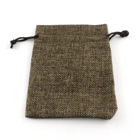 250 pc Polyester Imitation Burlap Packing Pouches Drawstring Bags, for Christmas, Wedding Party and DIY Craft Packing, Sienna, 14x10cm