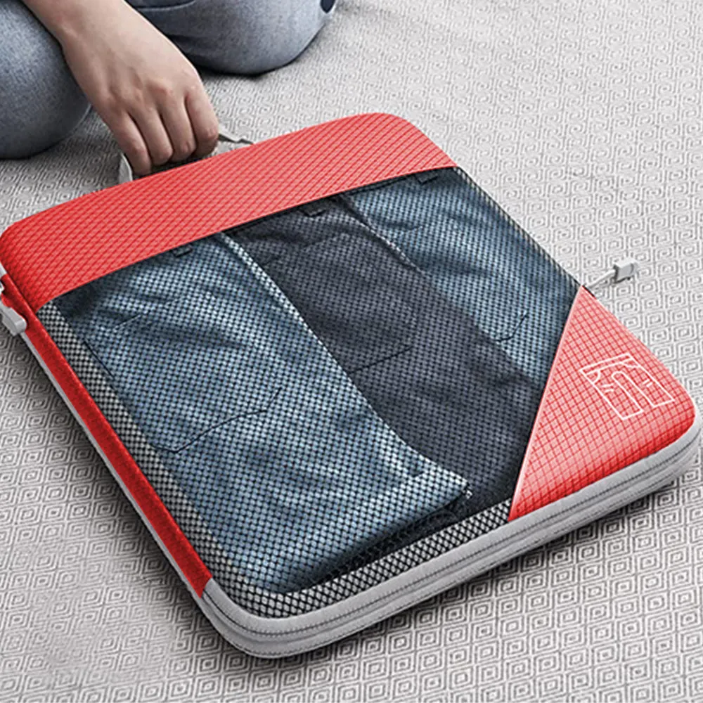 6 Pcs Set Compression Packing Cubes Travel Accessories Expandable Packing Organizers Red