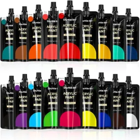 Acrylic Paint, 120ml Bags - Set of 18