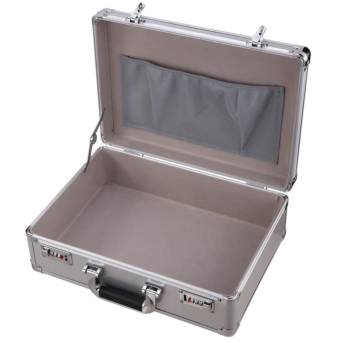 Aluminum Hard Case Briefcase Toolbox Storage Case Box Silver Carrying Case Briefcase Aluminum Laptop Briefcase Silver