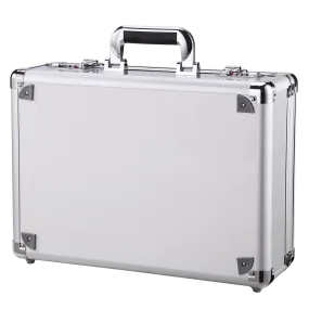 Aluminum Hard Case Briefcase Toolbox Storage Case Box Silver Carrying Case Briefcase Aluminum Laptop Briefcase Silver