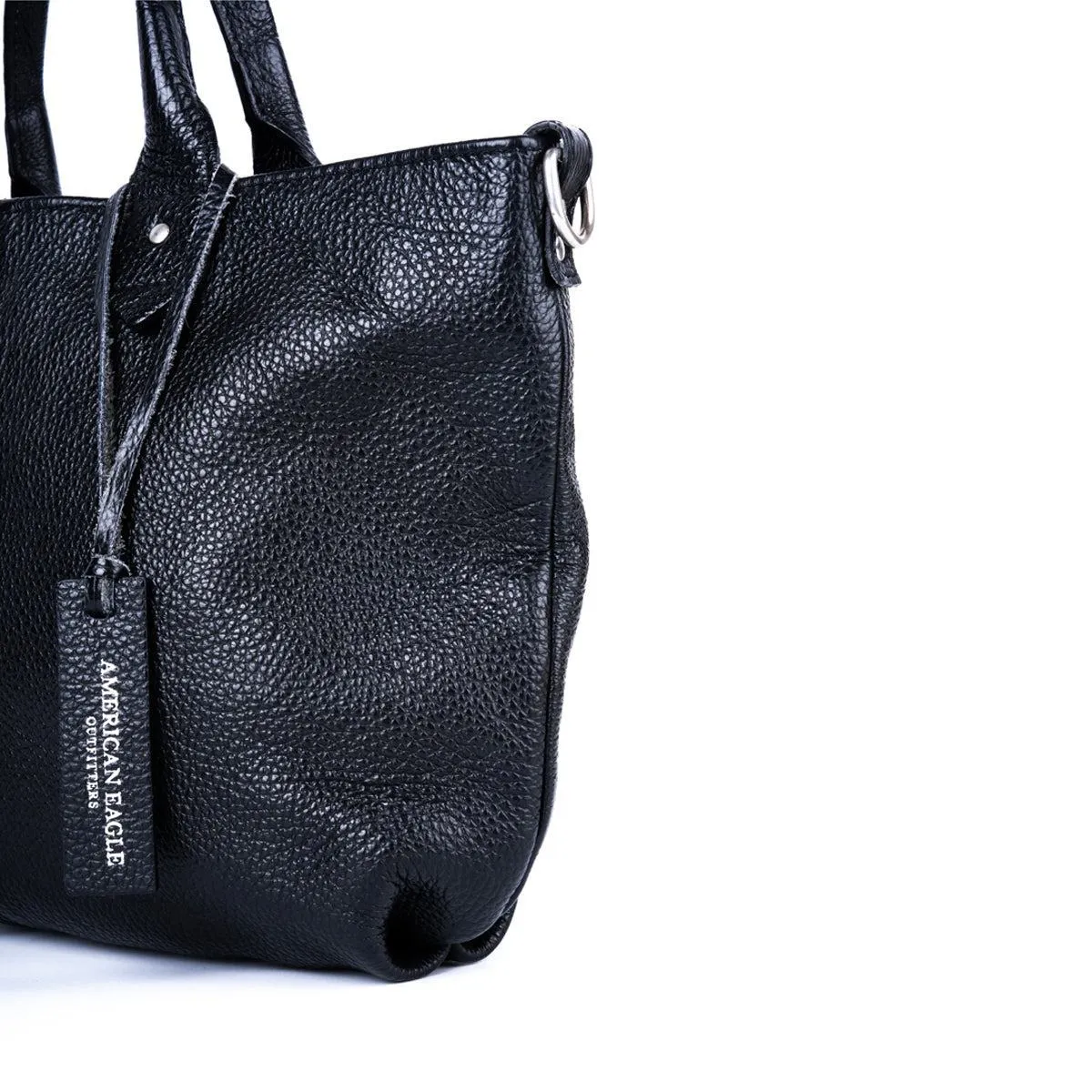 American Eagle Pebble Shoulder Bags Leather Black Colour For Women