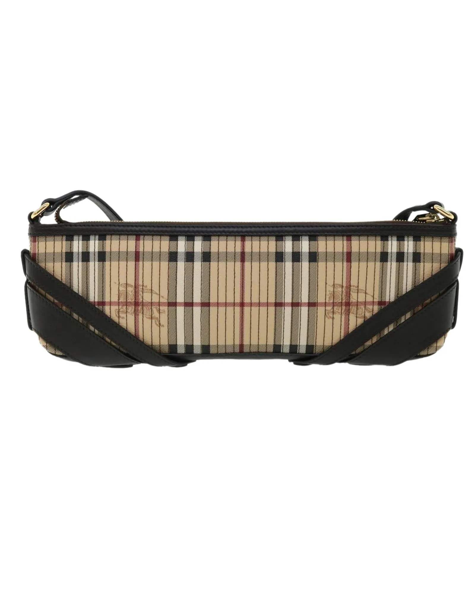 Authentic Burberry Nova Check Shoulder Bag in Beige Canvas Leather