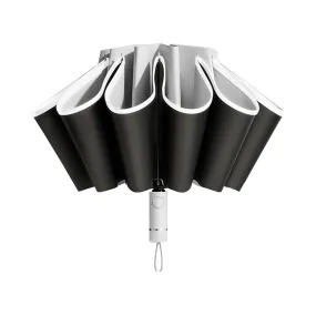 Automatic Folding Umbrella Inverted Umbrella Reverse Umbrella UV Protection Sun Umbrella with Safe Reflective Stripe Grey