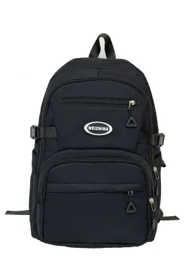 Bag For Love  Letter Patch Decor Release Buckle Functional Backpack   Women Backpacks
