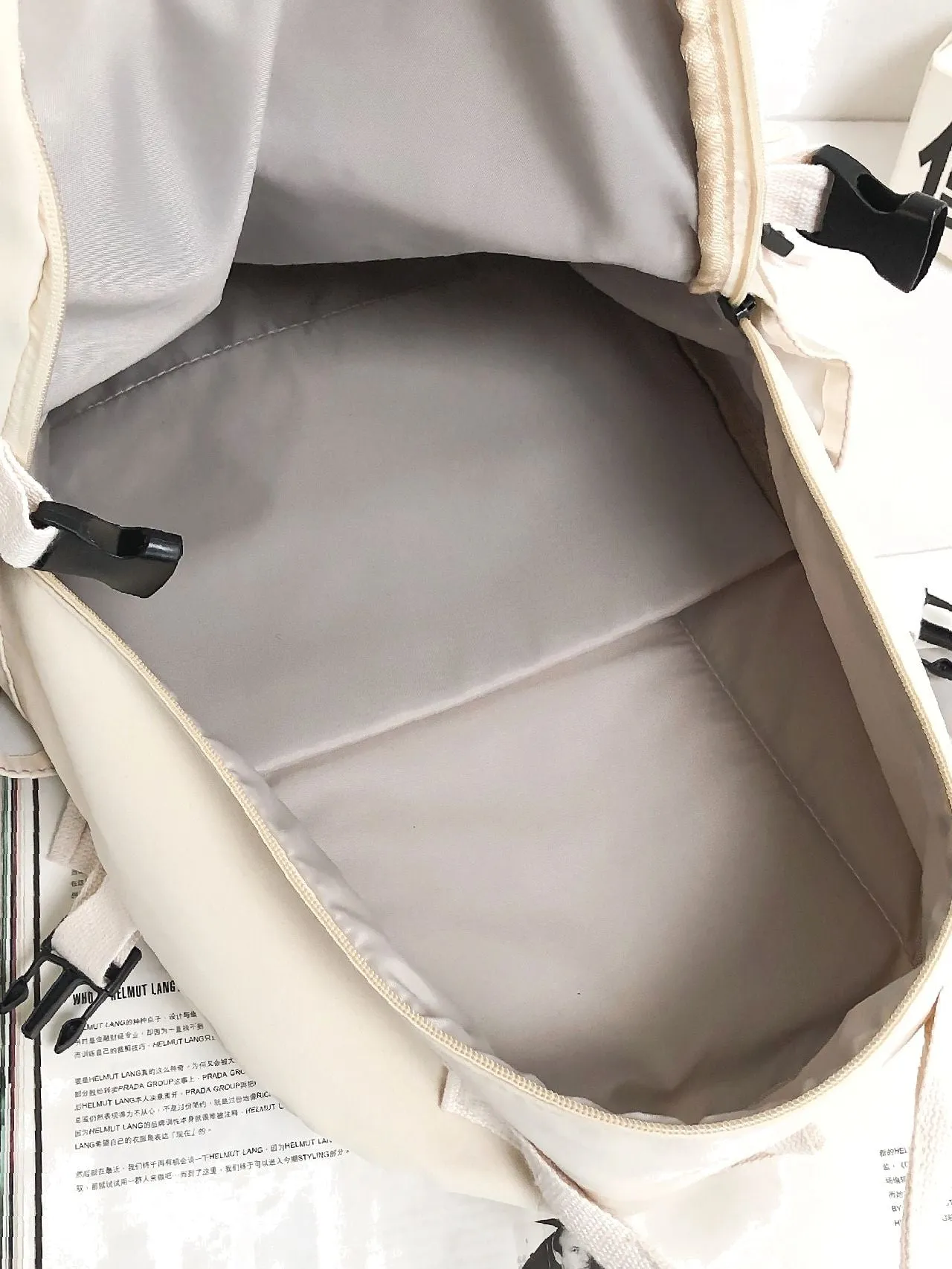 Bag For Love  MultiCompartment Letter Patched Detail Backpack with Bag Charm（Randomï¼?  Women Backpacks