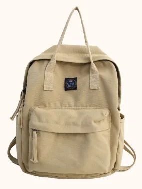 Bag For Love  Pocket Front Canvas Backpack   Women Backpacks