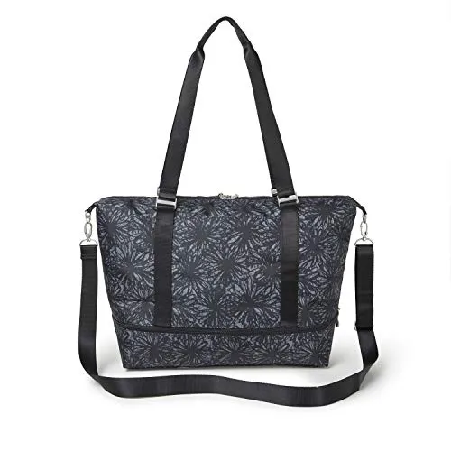 Baggallini Expandable Carry on Duffel, onyx floral