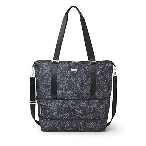 Baggallini Expandable Carry on Duffel, onyx floral
