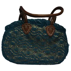 Biyadina Store Shoulder Bag Purse - Green Brown - Stylish & Functional Travel Accessory - Premium Calfskin Leather & Kilim - Multiple Compartments