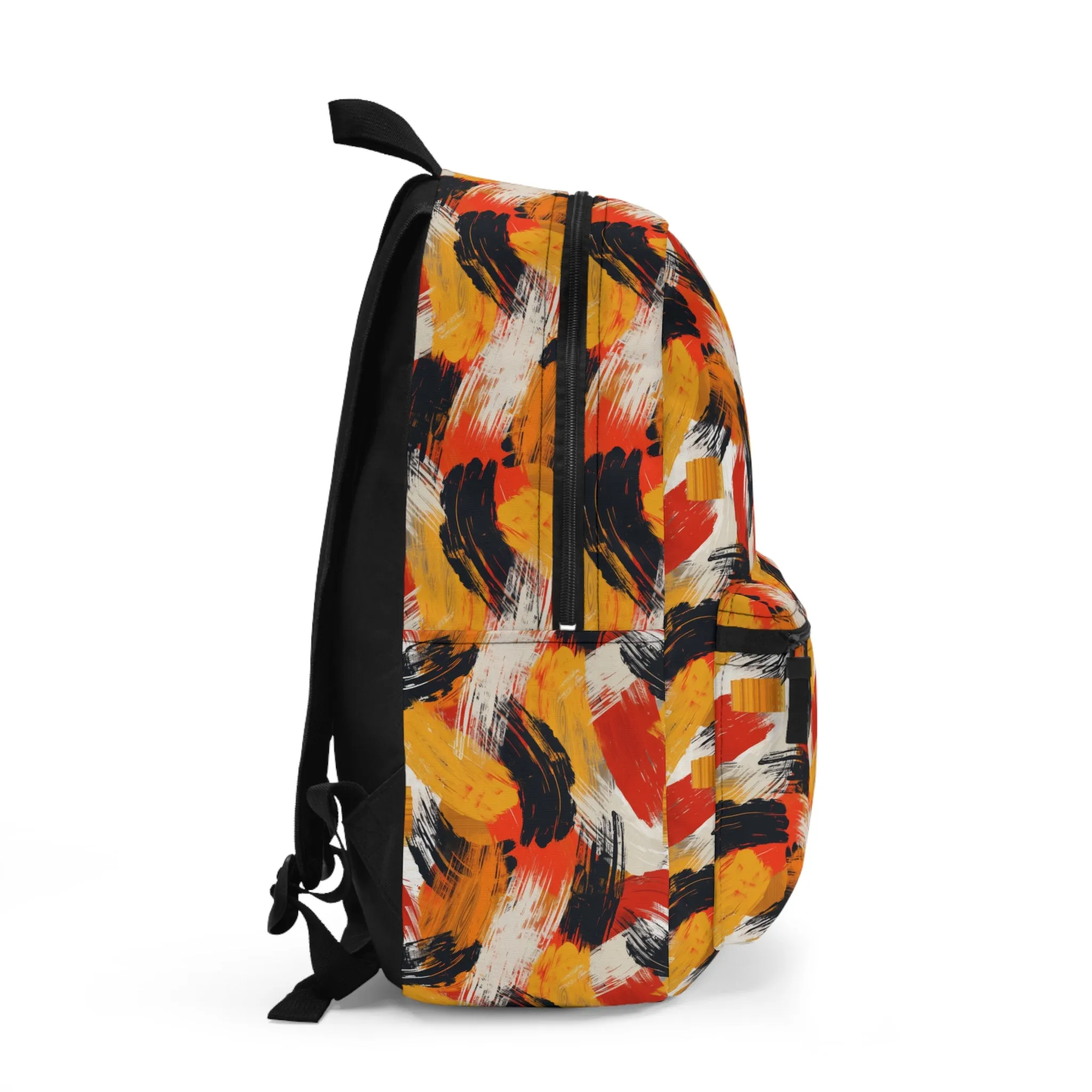 Bold Autumn Brushstroke Abstract Pattern Lightweight Stylish Durable Backpack (Made in USA)