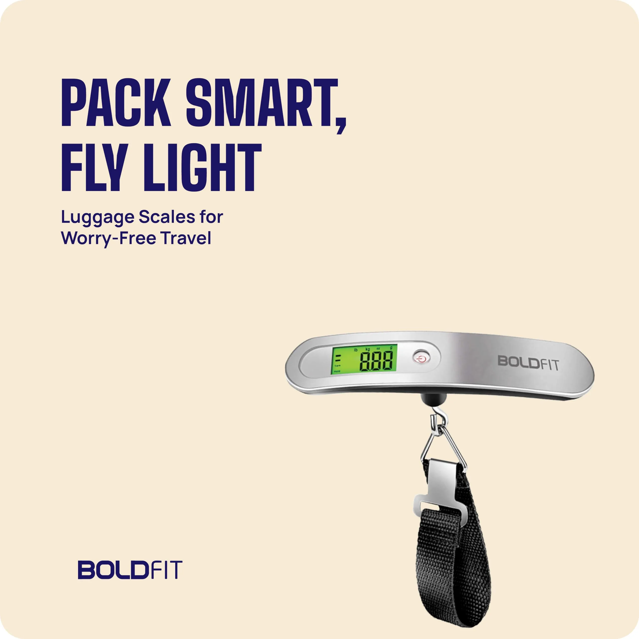 Boldfit Weight Machine For Luggage | Scale For Luggage Capable Upto 50 Kg Weight | Luggage Weight Machine With LCD Display