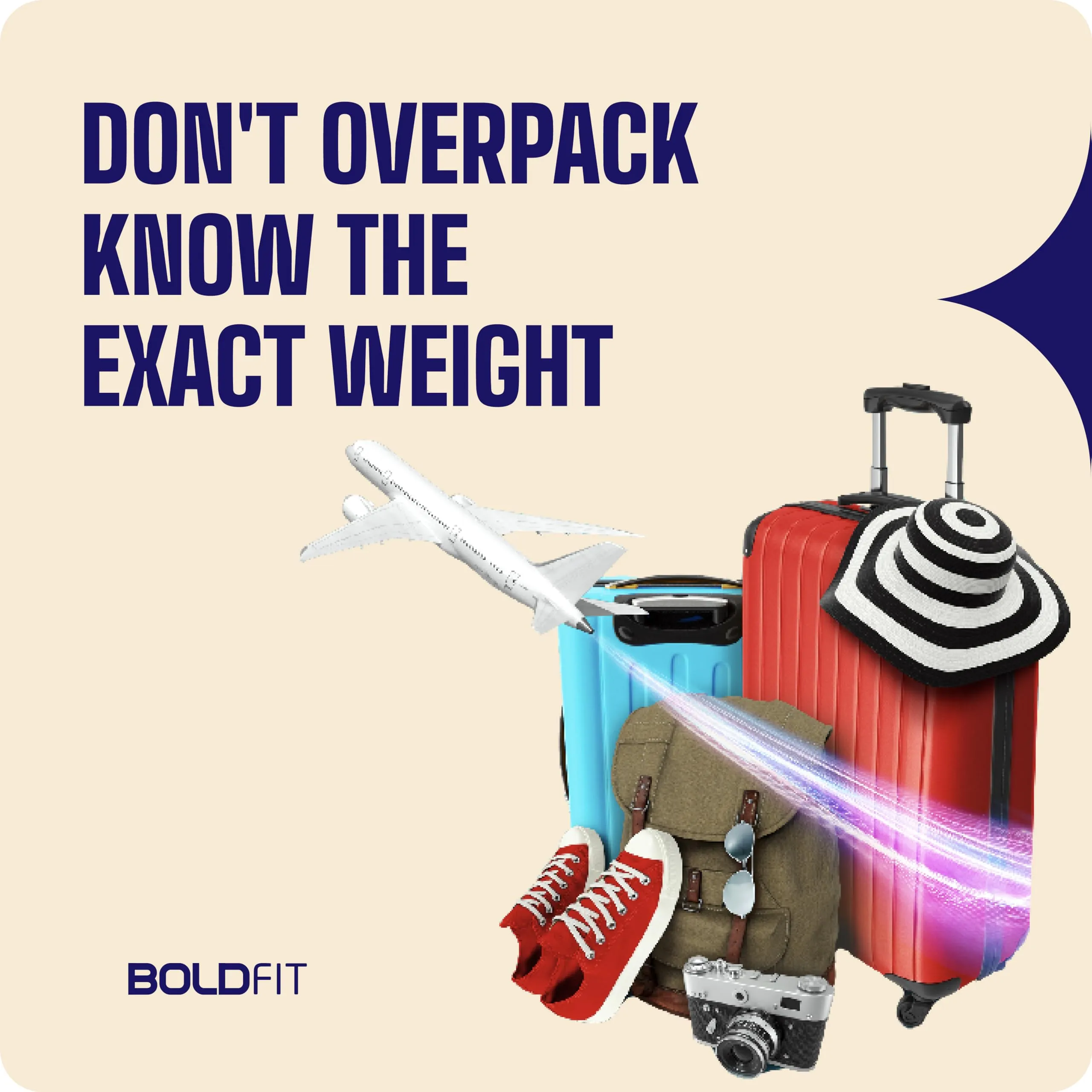 Boldfit Weight Machine For Luggage | Scale For Luggage Capable Upto 50 Kg Weight | Luggage Weight Machine With LCD Display
