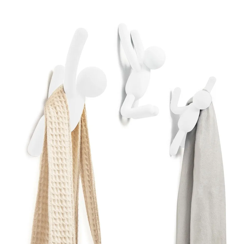 BUDDY HOOK Set of 3 White