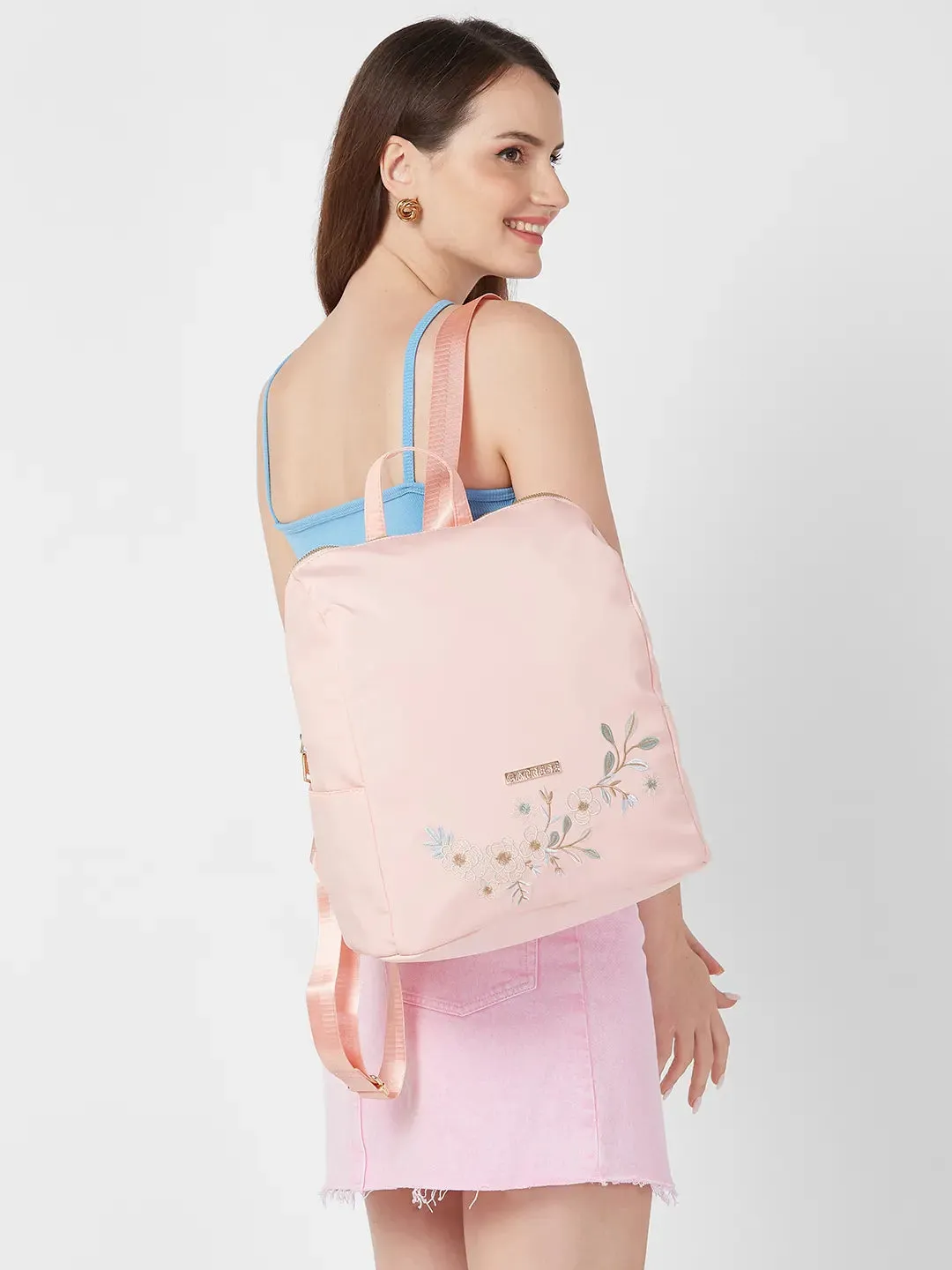 Caprese Sierra Backpack Embroidery Large Light Pink