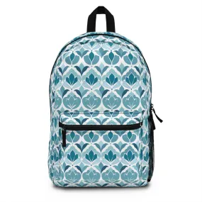 Copy of Serene Floral Pattern in Shades of Aqua and Teal, Forming Graceful Botanical Motifs Lightweight Stylish Durable Backpack (Made in USA)