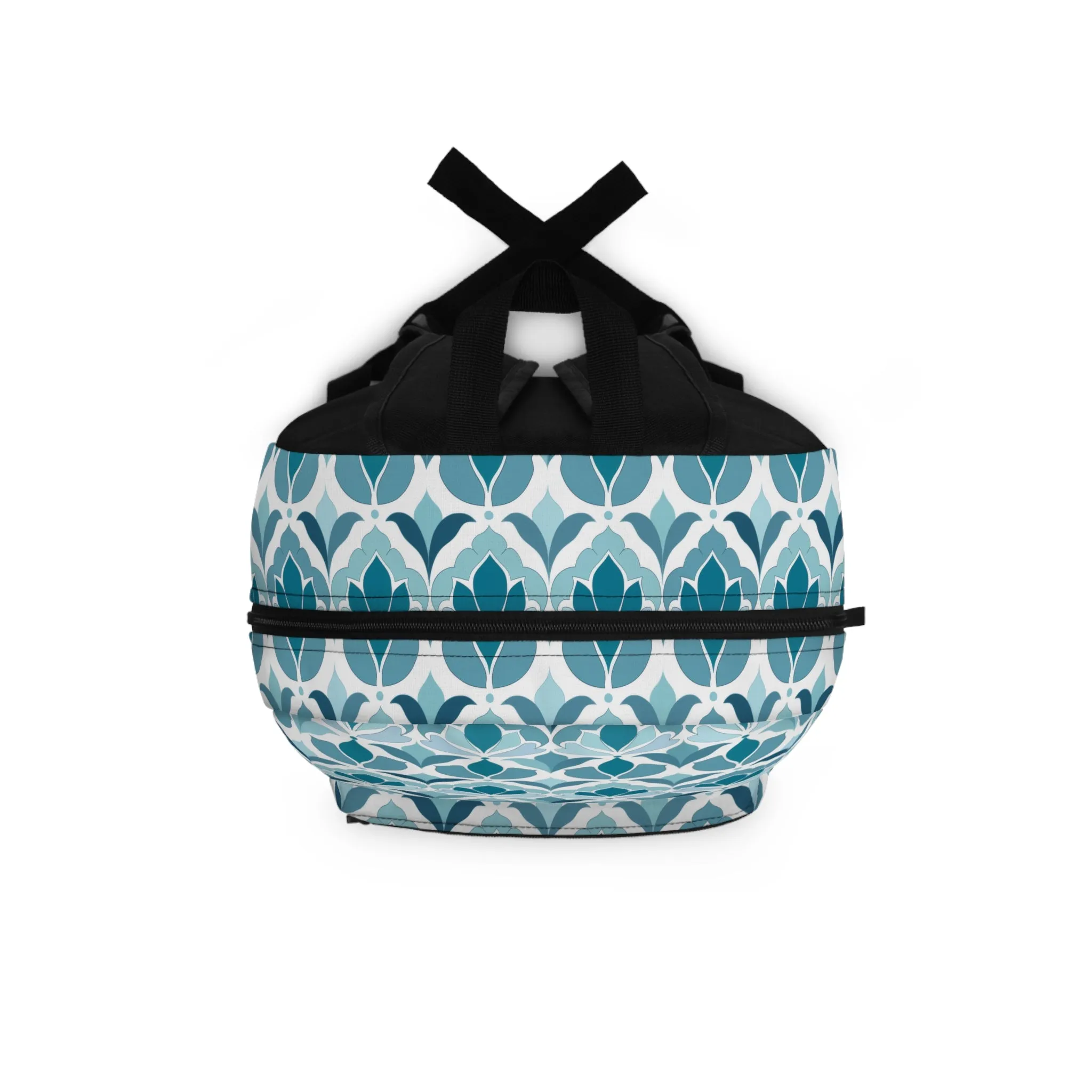 Copy of Serene Floral Pattern in Shades of Aqua and Teal, Forming Graceful Botanical Motifs Lightweight Stylish Durable Backpack (Made in USA)