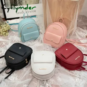 Cyflymder Mini Backpack Women PU Leather Shoulder Bag For Teenage Girls Kids Multi-Function Small Bagpack Female Ladies School Backpack
