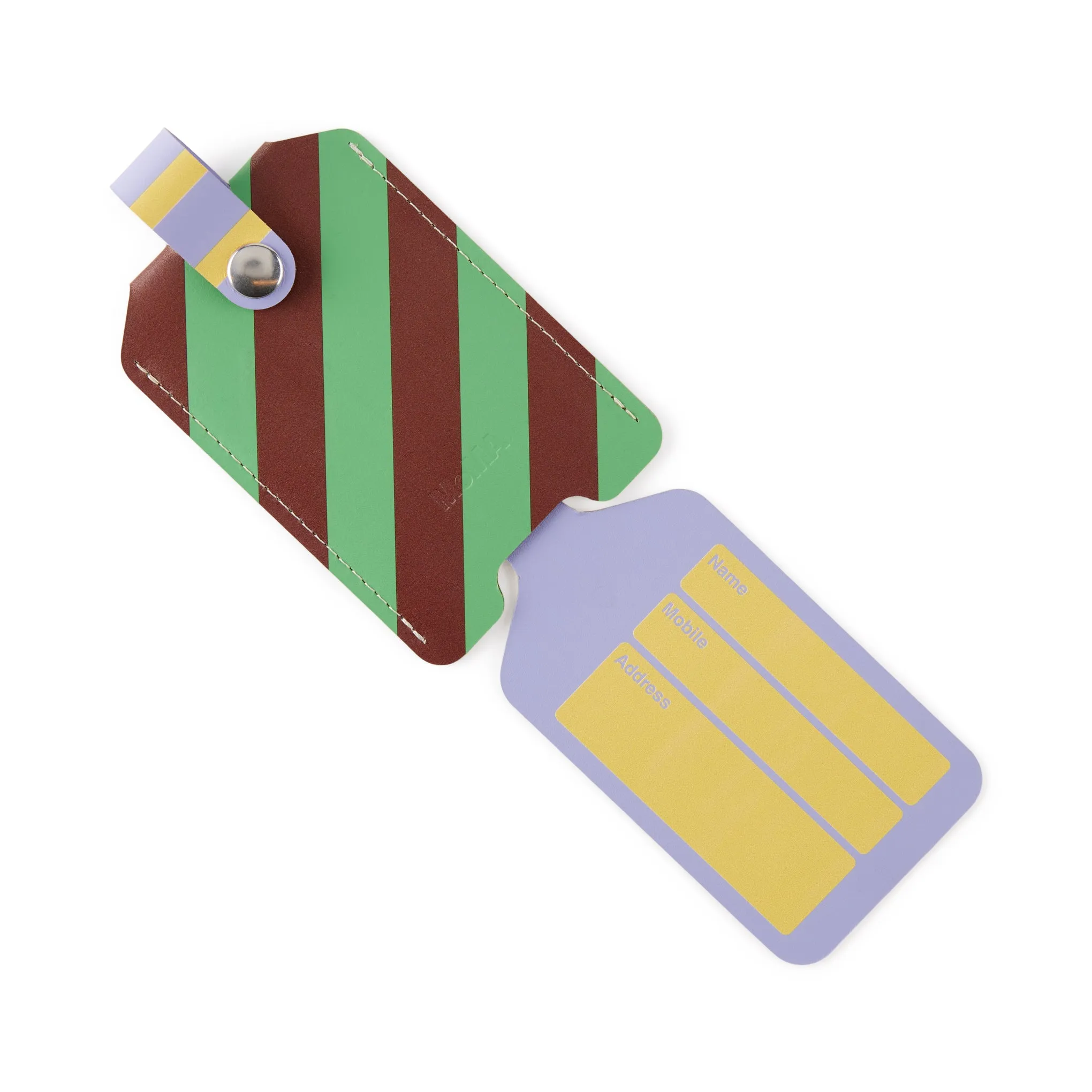 Dusen Dusen Recycled Leather Luggage Tag - Stripe