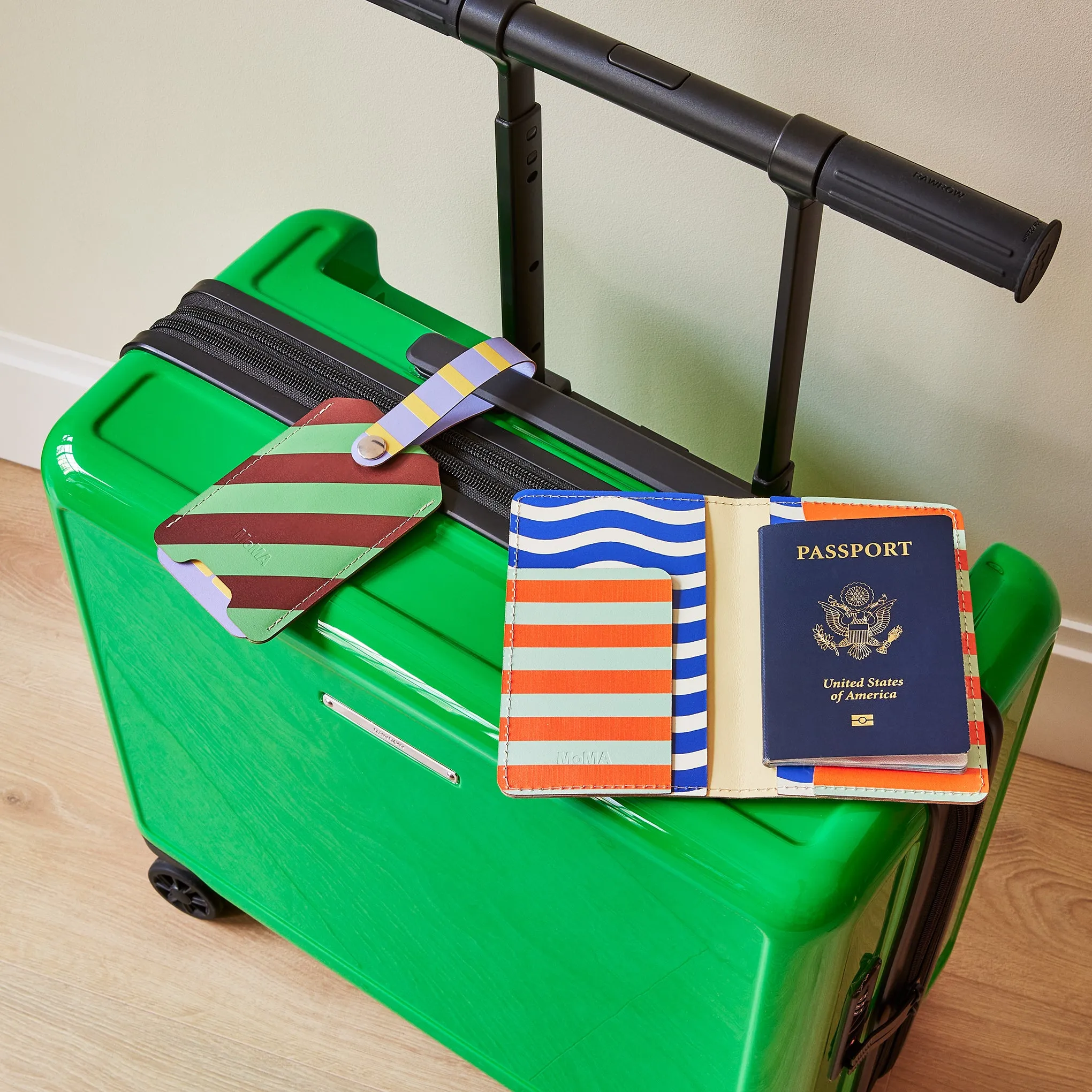 Dusen Dusen Recycled Leather Luggage Tag - Stripe