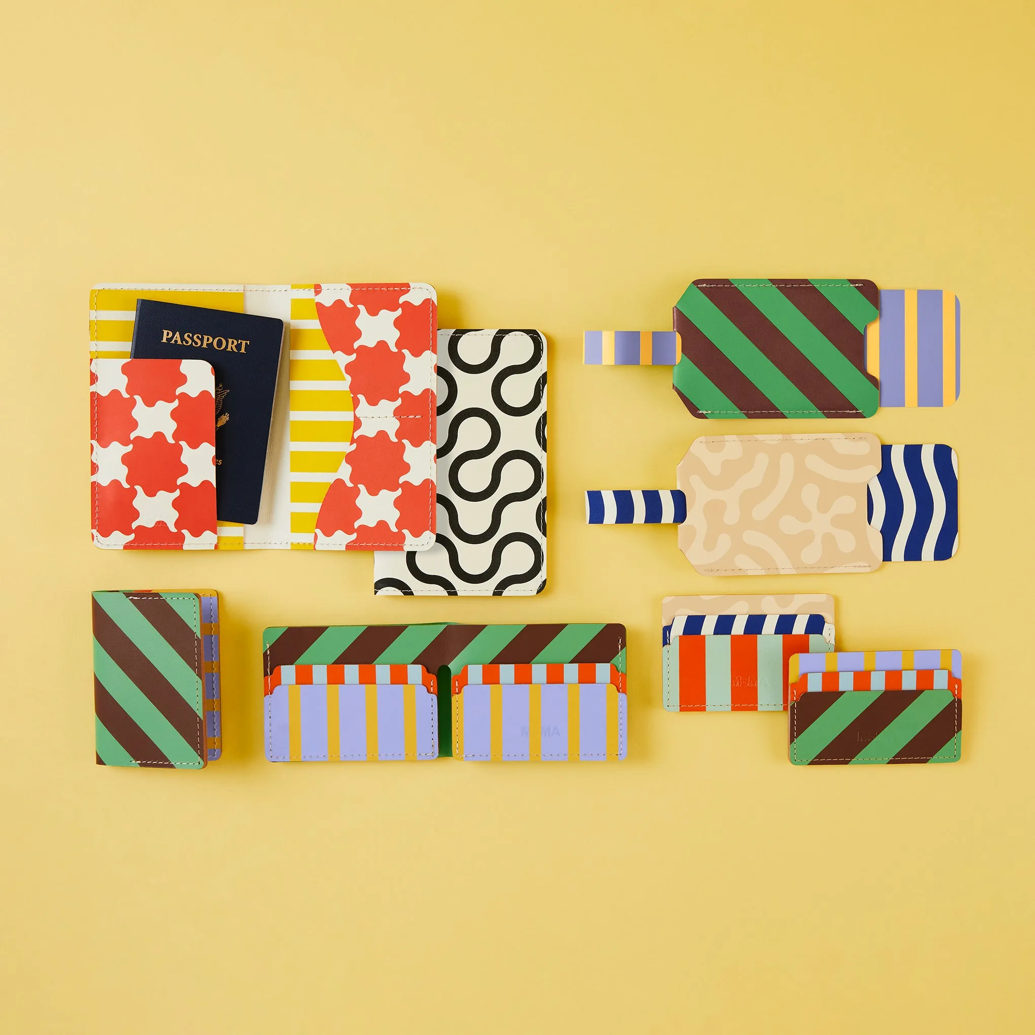 Dusen Dusen Recycled Leather Luggage Tag - Stripe