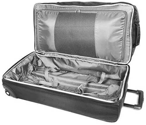 ful Xpedition 30in Rolling Duffel Bag, Retractable Pull Handle, Black/Grey, One Size