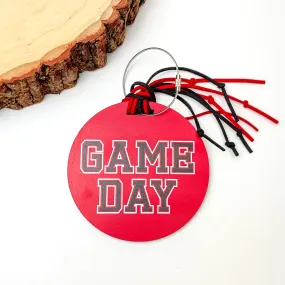 Game Day Luggage Tag in Red With Black Details