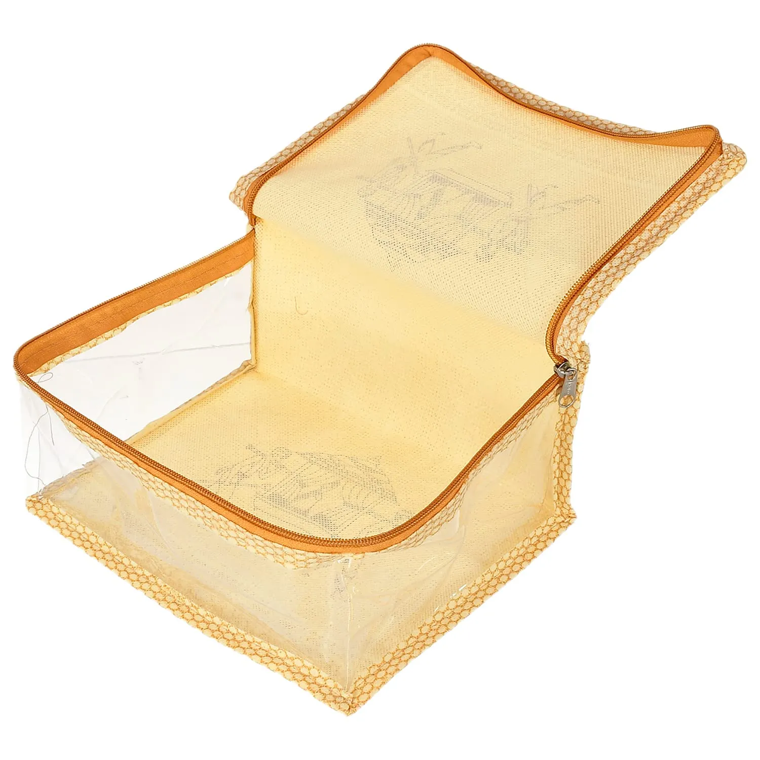 Heart Home Doli Printed Multiuses Non-Woven Makeup/Jewellery Organizer Bag, Travel Toiletry Pouch, Set of 6 (Gold) 54HH4286.