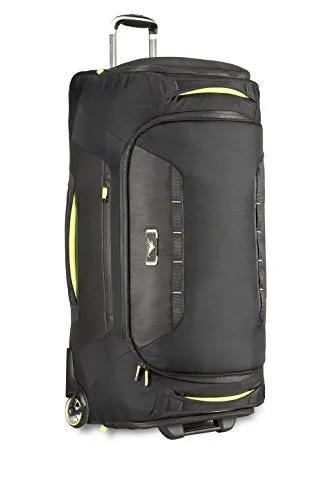 High Sierra At8 Wheeled Duffel Bag, Black/Zest, 34"