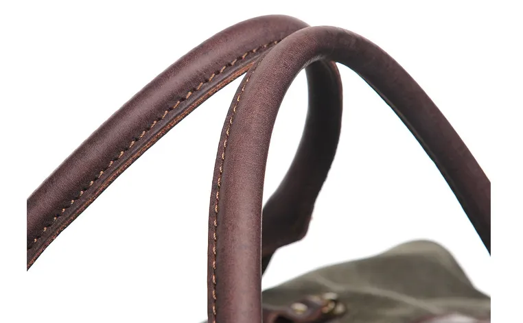 Men's Travel Canvas Leather Duffle Bag D-2077