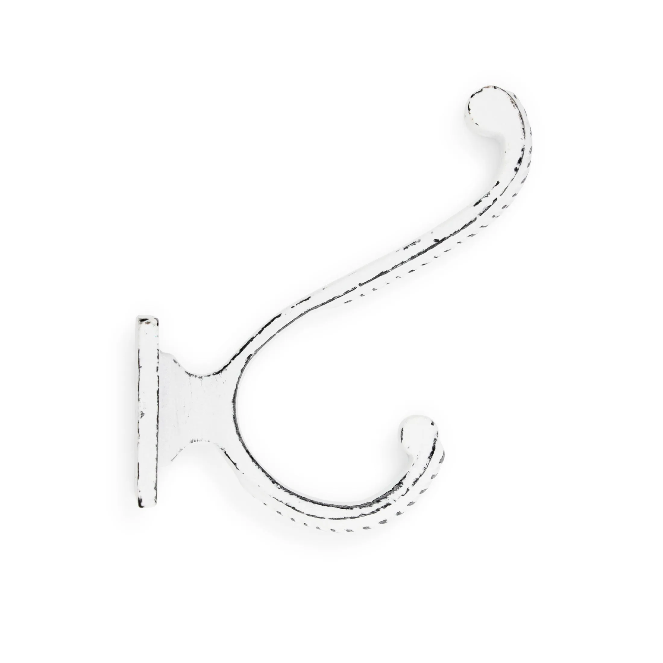 Metal Traditional Wall Hook, White