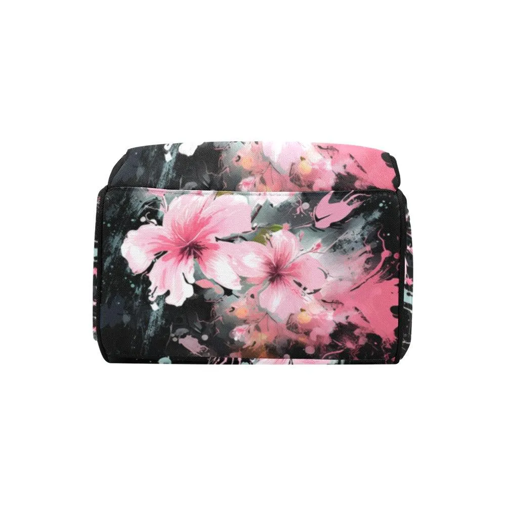 Miniaday Designs Pink Hibiscus  Multi-Function Backpack(Model1688) Multicolor