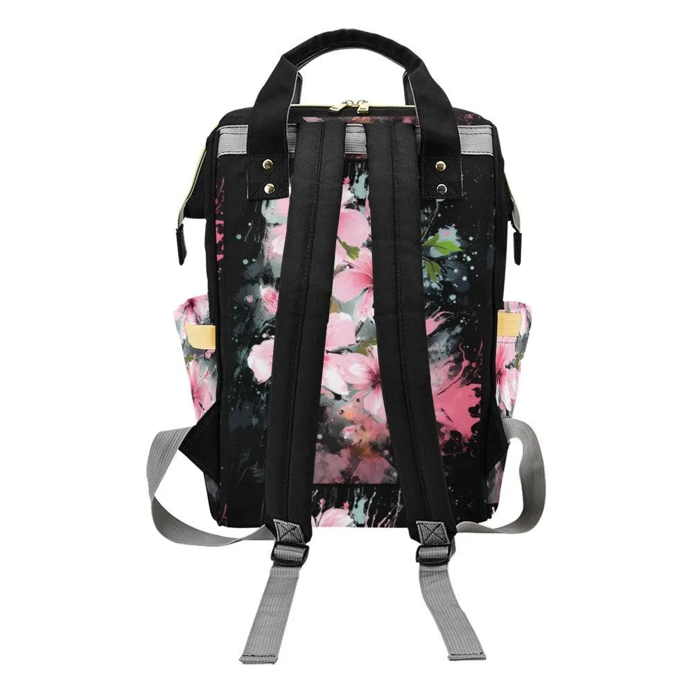 Miniaday Designs Pink Hibiscus  Multi-Function Backpack(Model1688) Multicolor