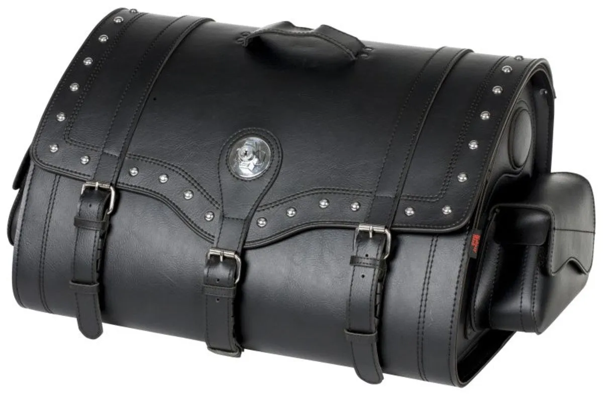 Motorcycle Suitcase 67 Ltr TEK Leather Memphis Large Studded - Highway Hawk H02-2811