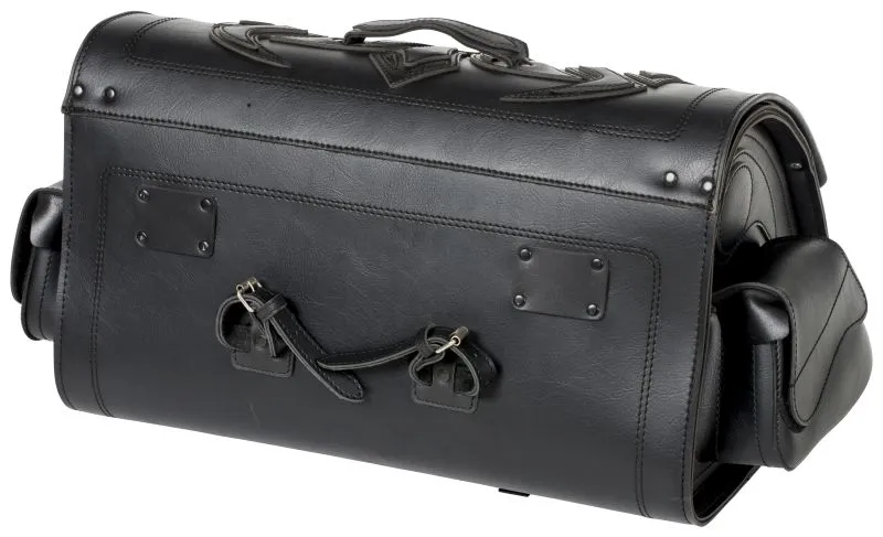 Motorcycle Suitcase 67 Ltr TEK Leather Memphis Large Studded - Highway Hawk H02-2811
