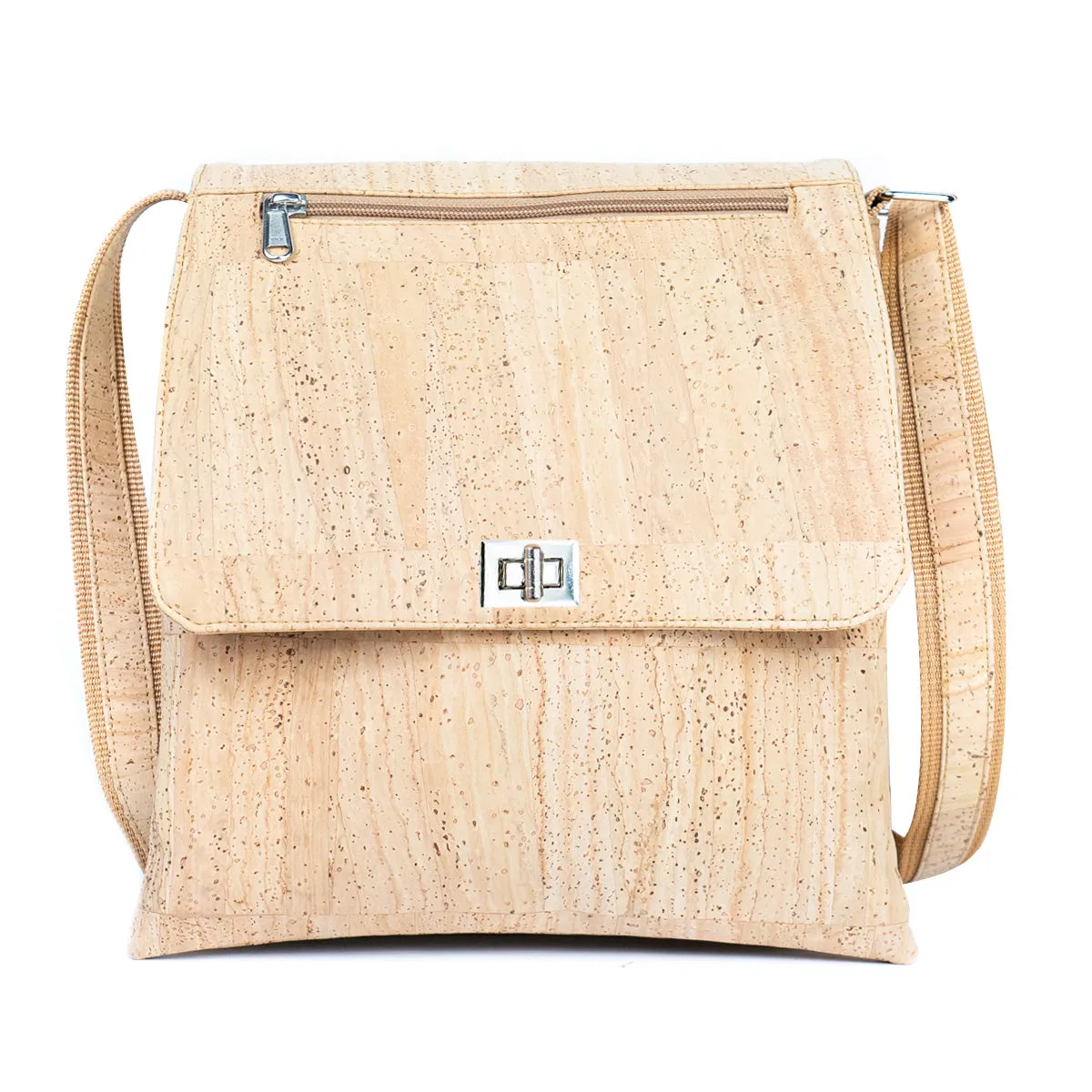 Natural Cork Crossbody Bag with Adjustable Strap