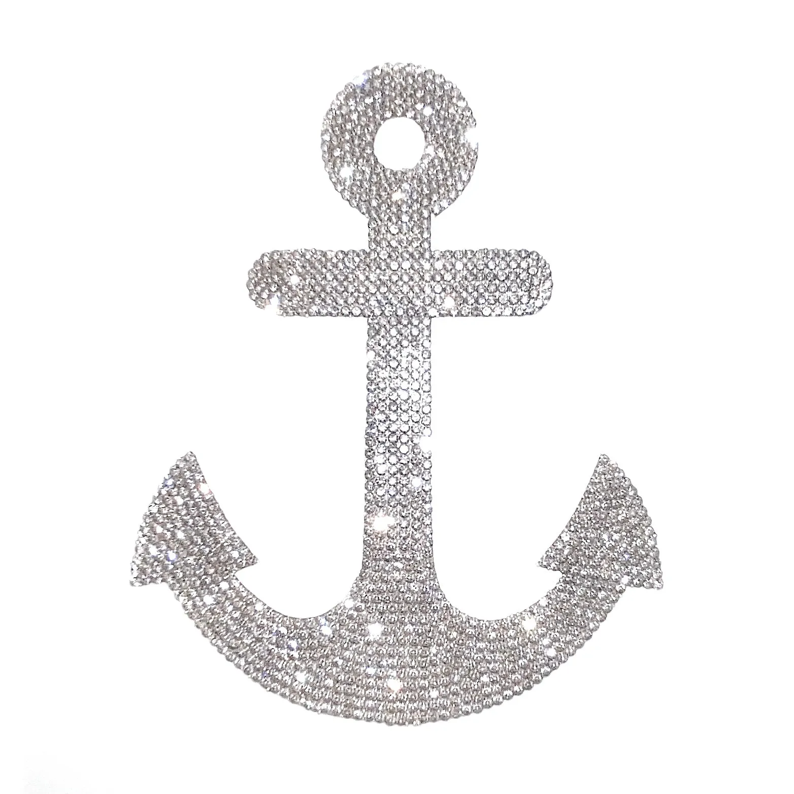 Nautical Anchor Bling Decal, Marine Ocean Symbol Sticker for Car/Truck Laptop/Notebook/iPad/Helmet/Window, 5'' Height