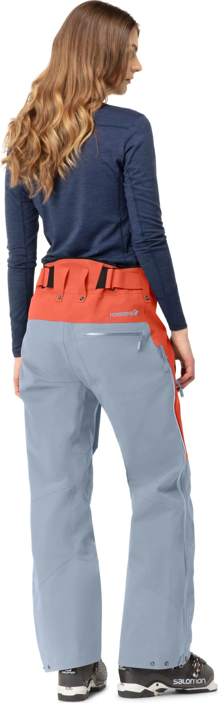 Norrøna Women&#x27;s Lofoten GORE-TEX Pro Pants Orange Alert/Blue Fog | Buy Norrøna Women&#x27;s Lofoten GORE-TEX Pro Pants Orange Alert/Blue Fog here | Outnorth