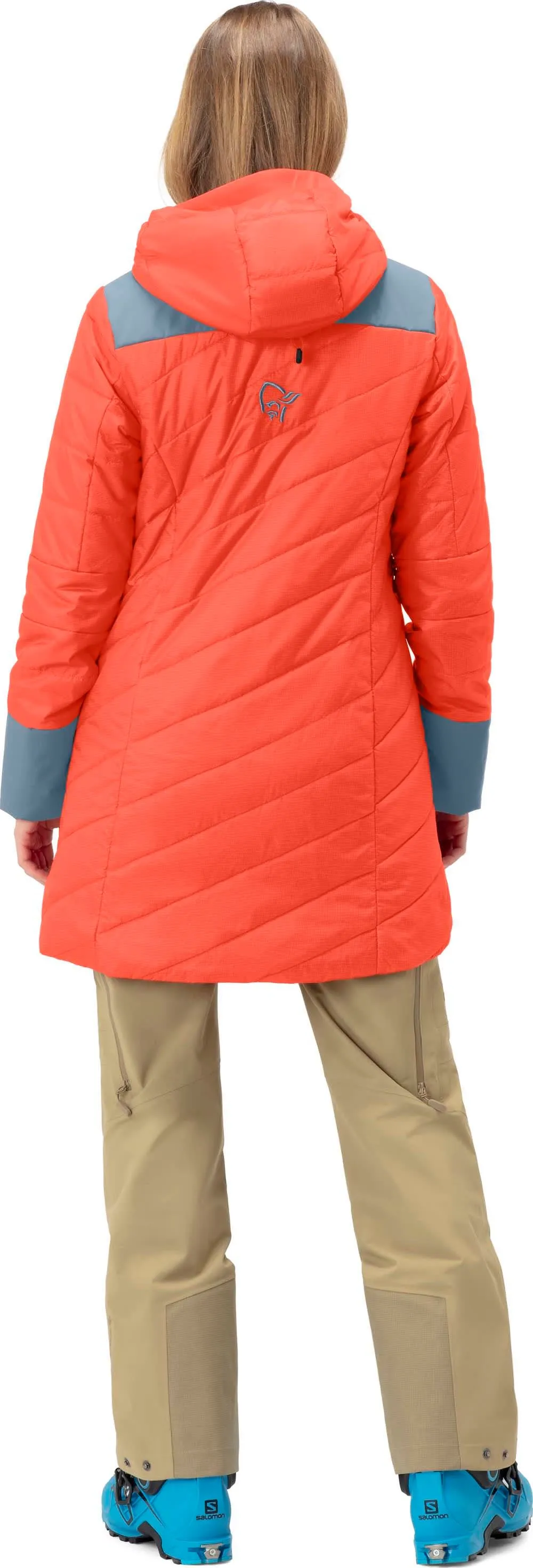 Norrøna Women&#x27;s Lofoten Primaloft80 Anorak Orange Alert/Blue Fog | Buy Norrøna Women&#x27;s Lofoten Primaloft80 Anorak Orange Alert/Blue Fog here | Outnorth