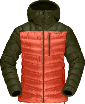 Norrøna Women&#x27;s Lyngen Down850 Hood Olive Night/Orange Alert | Buy Norrøna Women&#x27;s Lyngen Down850 Hood Olive Night/Orange Alert here | Outnorth