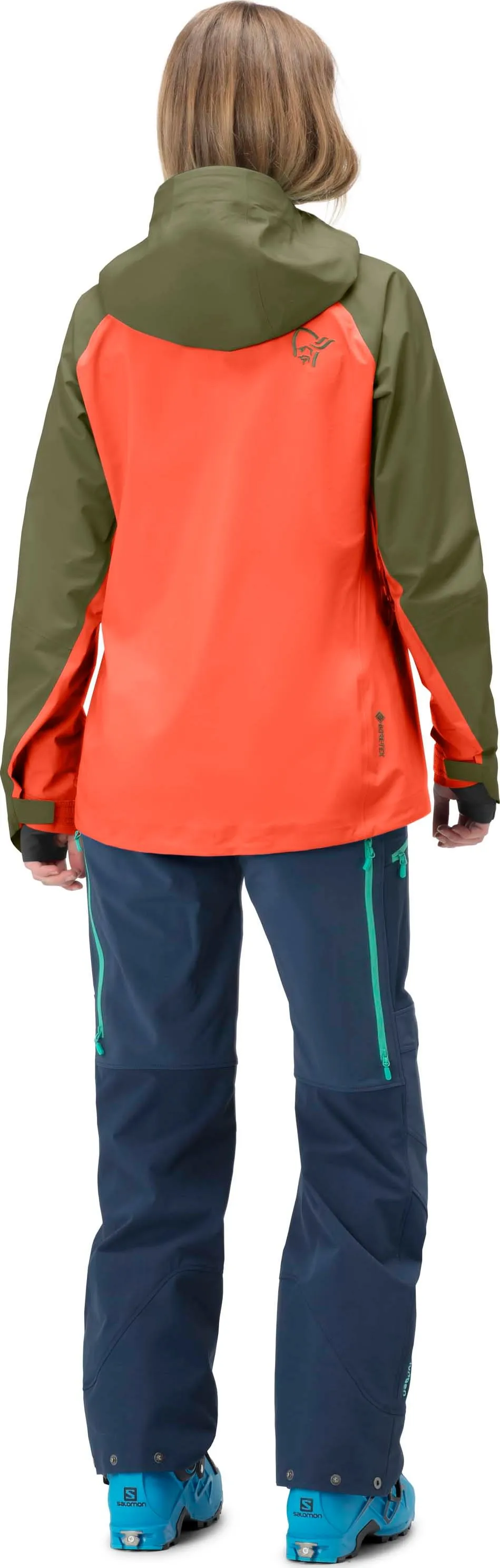 Norrøna Women&#x27;s Lyngen Gore-tex Jacket Olive Night/Orange Alert | Buy Norrøna Women&#x27;s Lyngen Gore-tex Jacket Olive Night/Orange Alert here | Outnorth