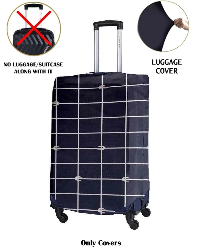 ONLY LUGGAGE COVER | Classic Navy Blue Polyester Stretchable Printed Protective Luggage Bag Cover