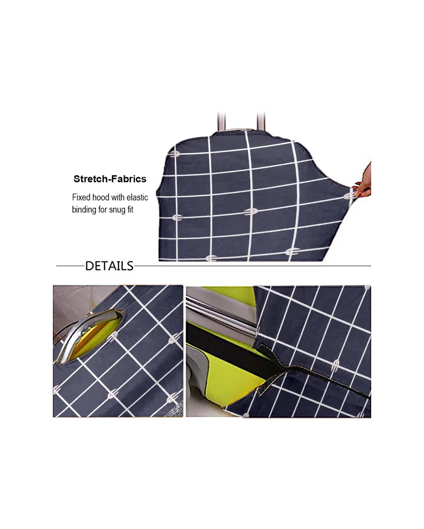ONLY LUGGAGE COVER | Classic Navy Blue Polyester Stretchable Printed Protective Luggage Bag Cover