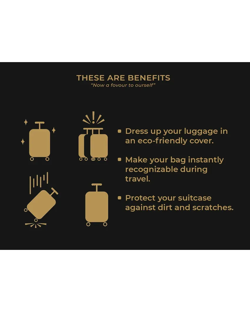 ONLY LUGGAGE COVER | Classic Navy Blue Polyester Stretchable Printed Protective Luggage Bag Cover