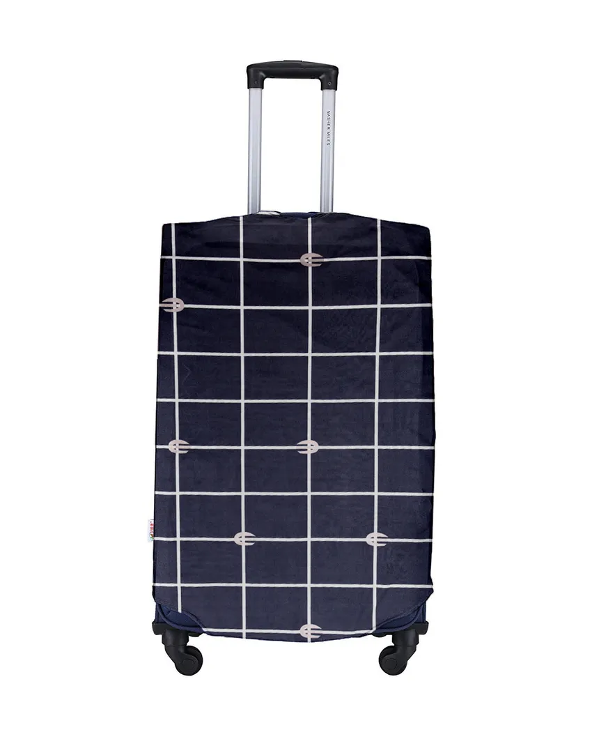 ONLY LUGGAGE COVER | Classic Navy Blue Polyester Stretchable Printed Protective Luggage Bag Cover
