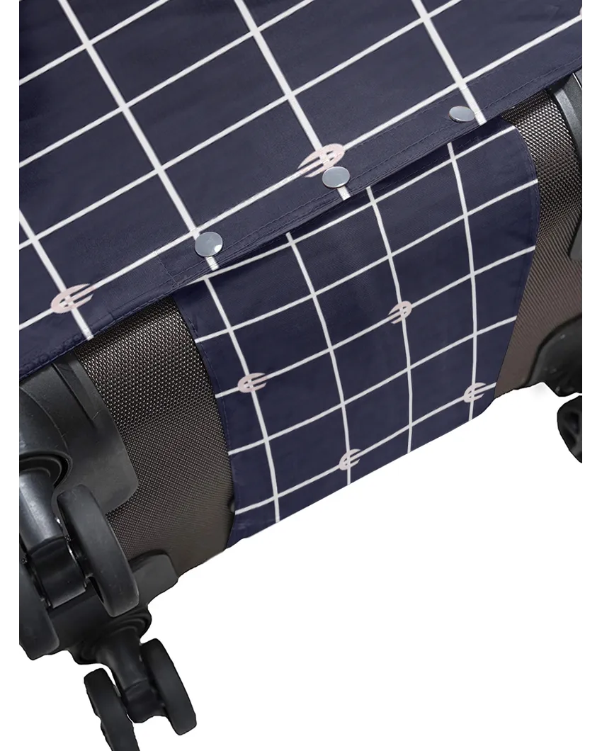 ONLY LUGGAGE COVER | Classic Navy Blue Polyester Stretchable Printed Protective Luggage Bag Cover