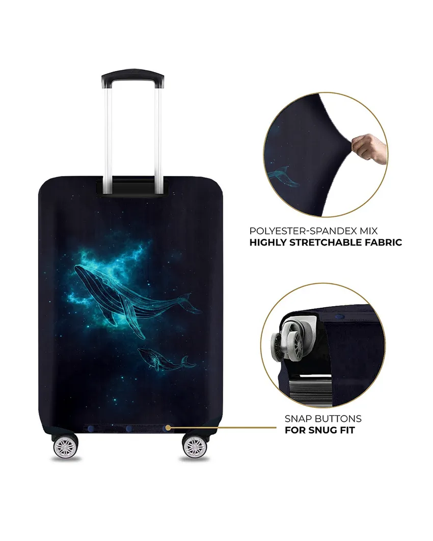 ONLY LUGGAGE COVER | Travel-Friendly Black Polyester Stretchable Protective Luggage Bag Cover