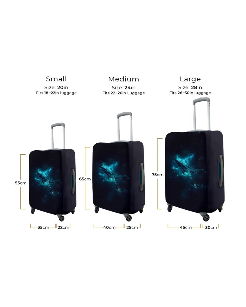 ONLY LUGGAGE COVER | Travel-Friendly Black Polyester Stretchable Protective Luggage Bag Cover