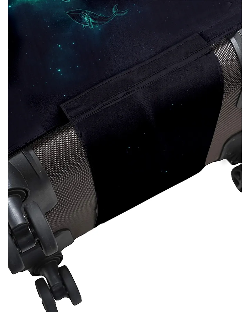 ONLY LUGGAGE COVER | Travel-Friendly Black Polyester Stretchable Protective Luggage Bag Cover